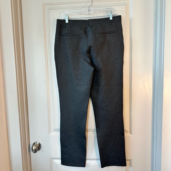 Quince Charcoal Grey PullOn Ponte Elastic Waistband Straight Leg Trouser Pants. - Picture 7 of 8